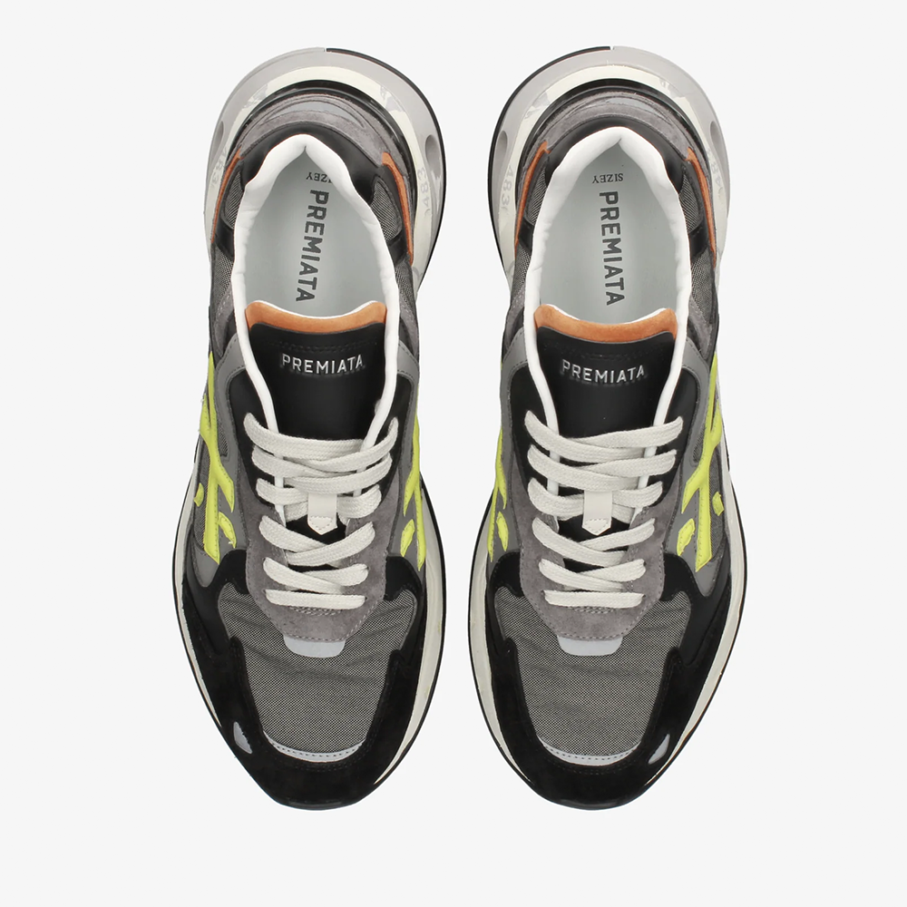Premiata Sharky black and gray suede and textile men's sneakers 1699BP399VN