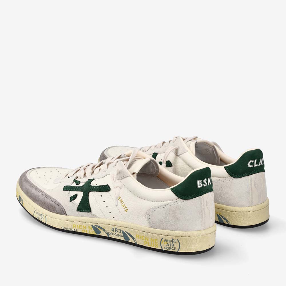 Sneakers bărbați Premiata BSKT Clay albi din piele 1691BP7623A
