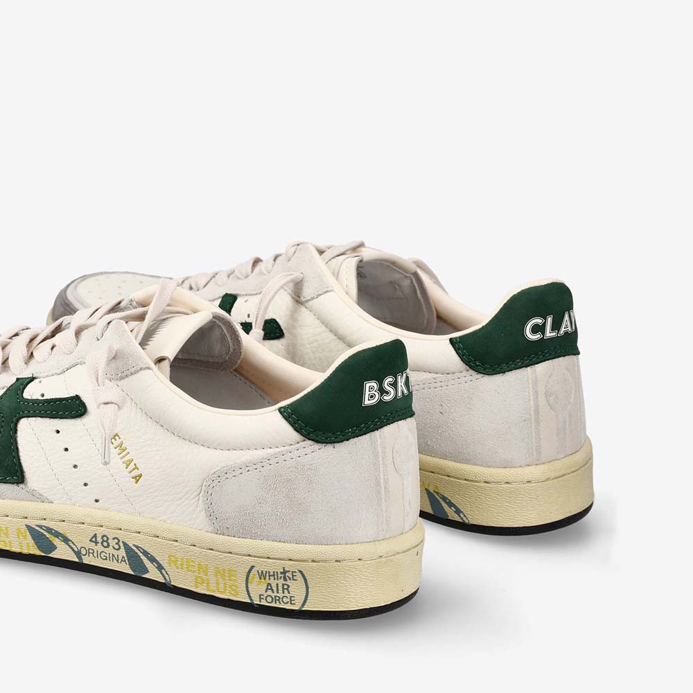 Sneakers bărbați Premiata BSKT Clay albi din piele 1691BP7623A