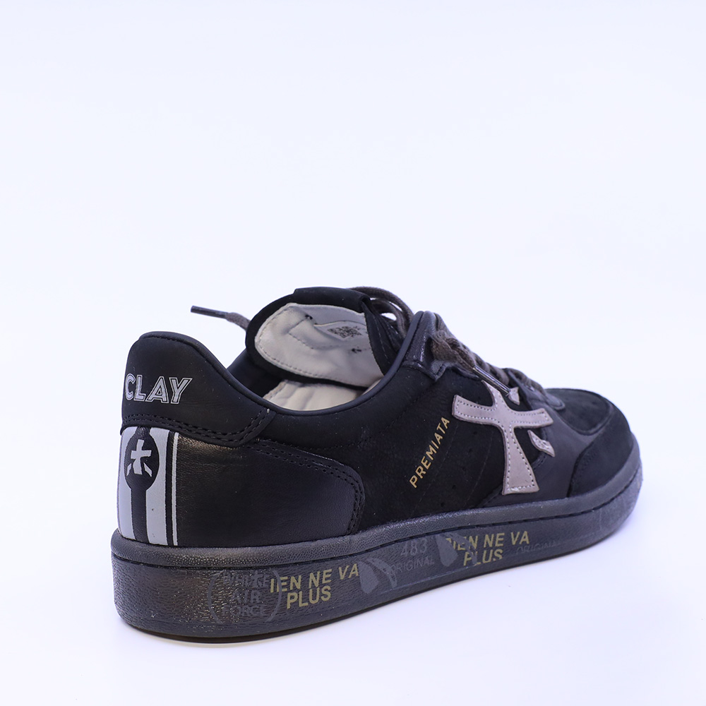 Sneakers bărbați Premiata BSKT Clay negri din piele 1692BP8439N