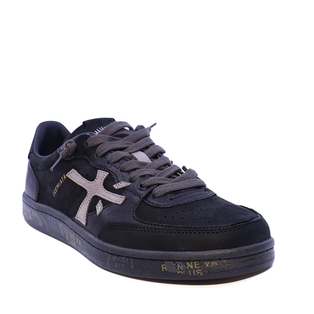 Sneakers bărbați Premiata BSKT Clay negri din piele 1692BP8439N — imaginea 2