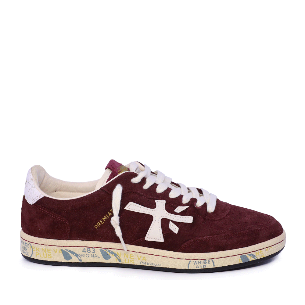 Sneakers bărbați Premiata BSKT Clay bordo din piele întoarsă 1690BP7707BO