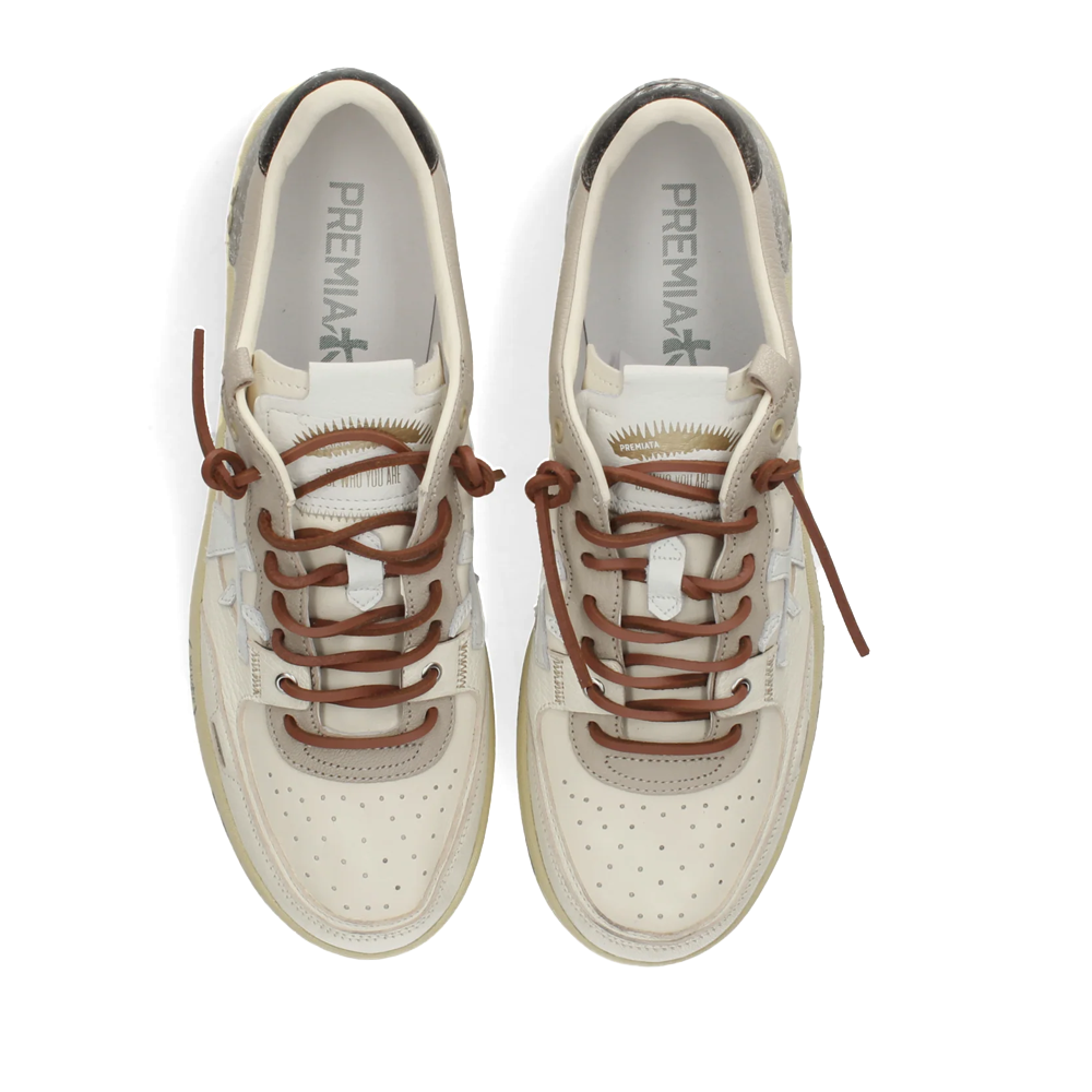 Sneakers bărbați Premiata BSKT Clay bej din piele 1691BP8163BE
