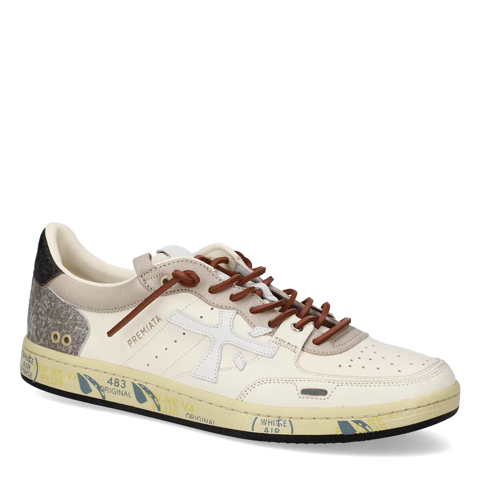 Sneakers bărbați Premiata BSKT Clay bej din piele 1691BP8163BE - imagine 2