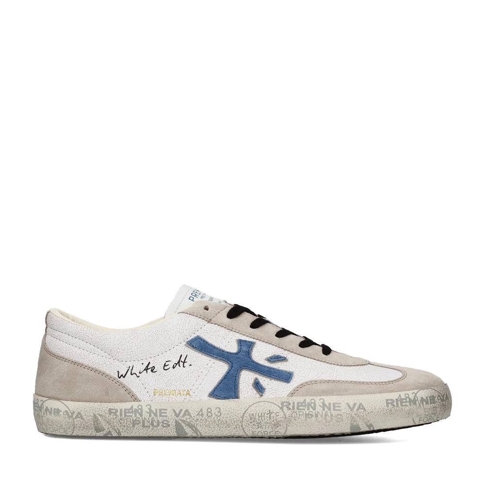 Adidasi barbati Premiata David albi din piele 1691BP8089A