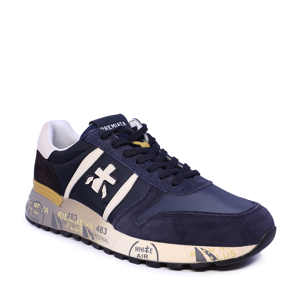 Sneakers bărbați Premiata Lander bleumarin din piele și textil 1690BP7702BL - 1 | YEO