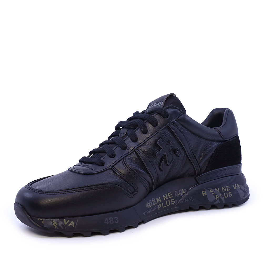 Sneakers bărbați Premiata Lander negri din piele 1692BP8659N