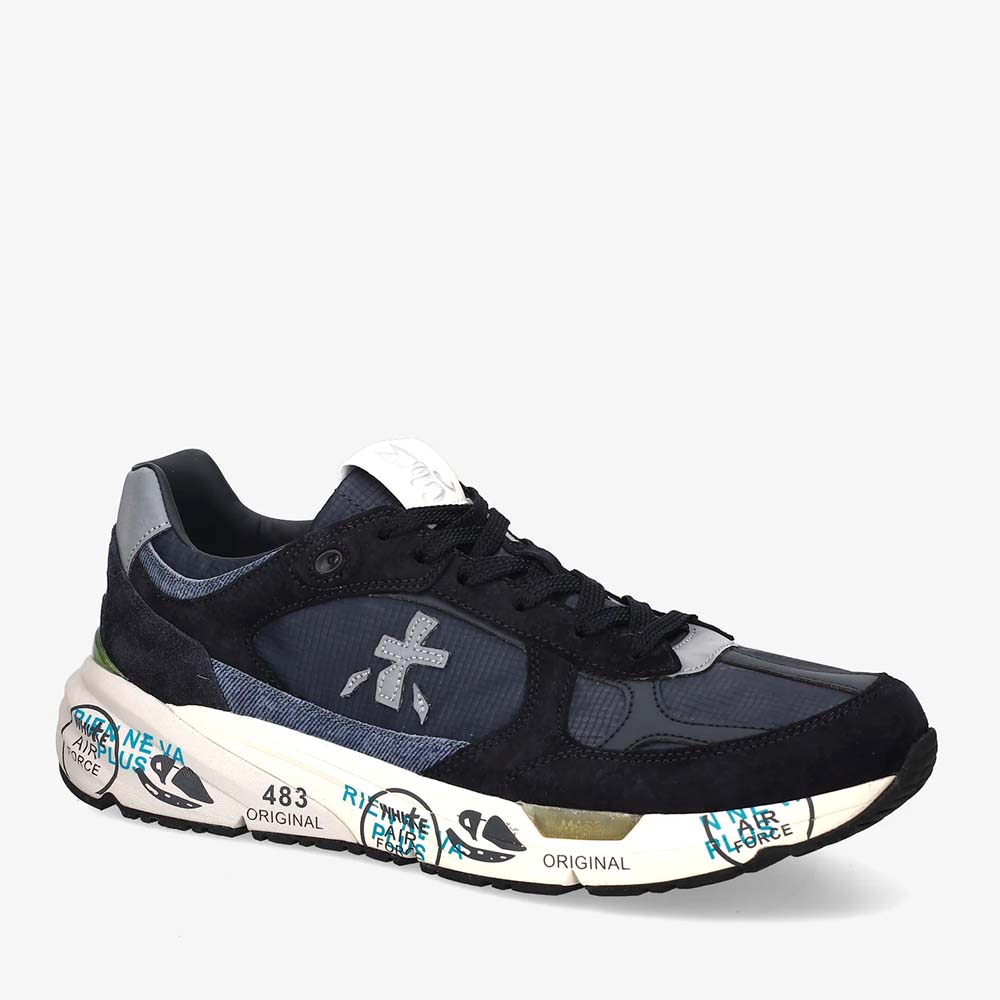 Sneakers bărbați Premiata Mase bleumarin din piele întoarsă și textil 1691BP8020BL - imagine 2