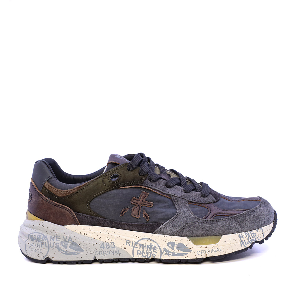 Adidasi barbati Premiata Mase gri din piele si textil 1692BP8427GR