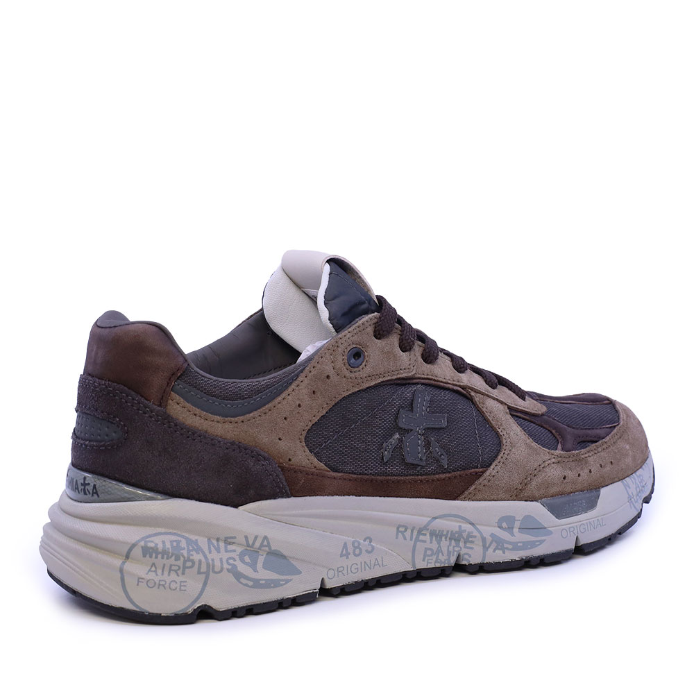 Sneakers bărbați Premiata Mase maro din piele și textil 1692BP8421M