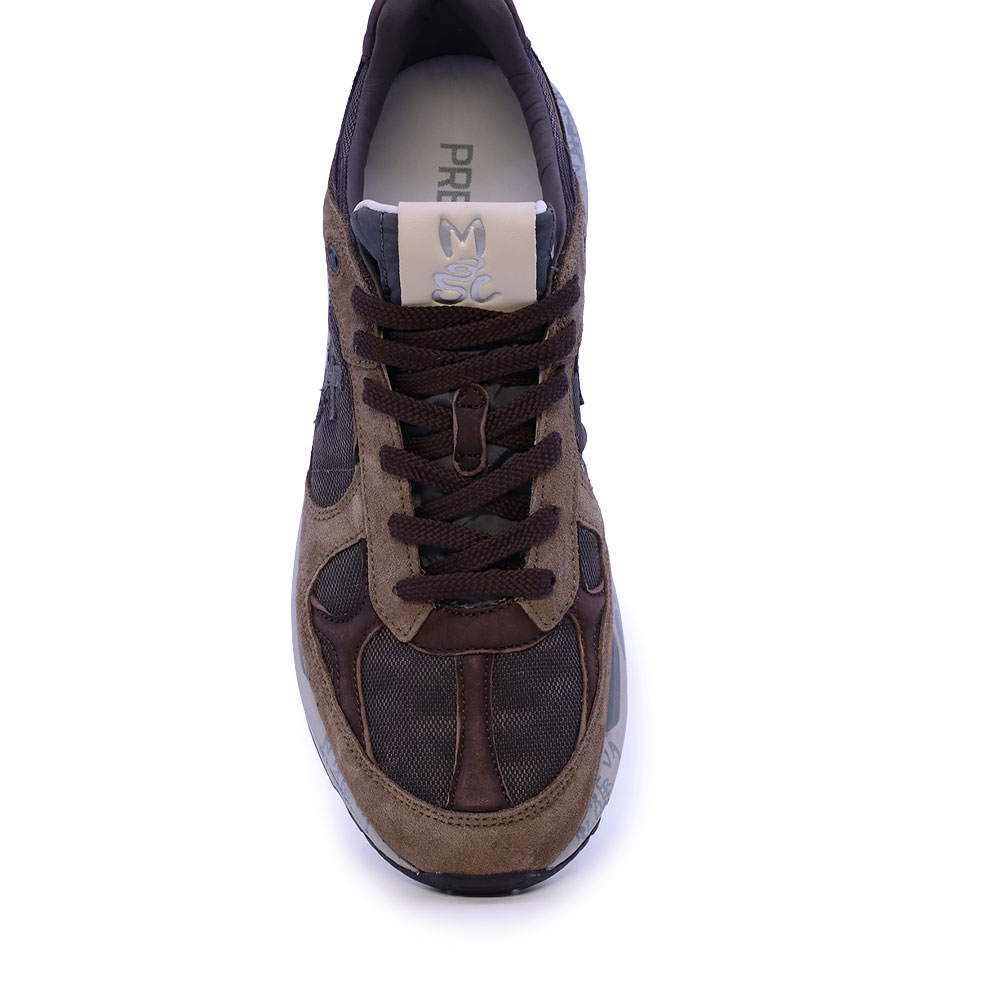 Sneakers bărbați Premiata Mase maro din piele și textil 1692BP8421M