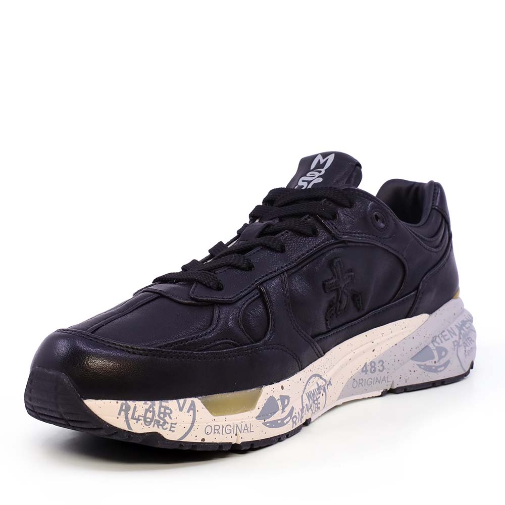 Sneakers bărbați Premiata Mase negri din piele 1692BP8420N