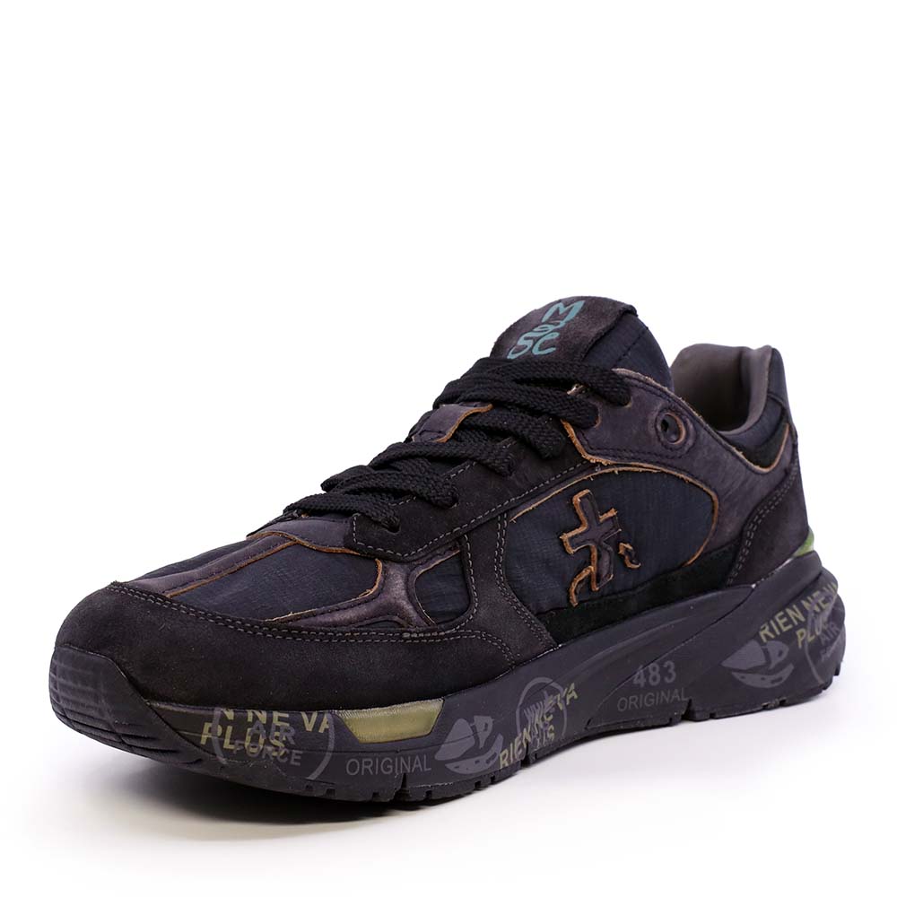 Sneakers bărbați Premiata Mase negri din piele și textil 1692BP8424N