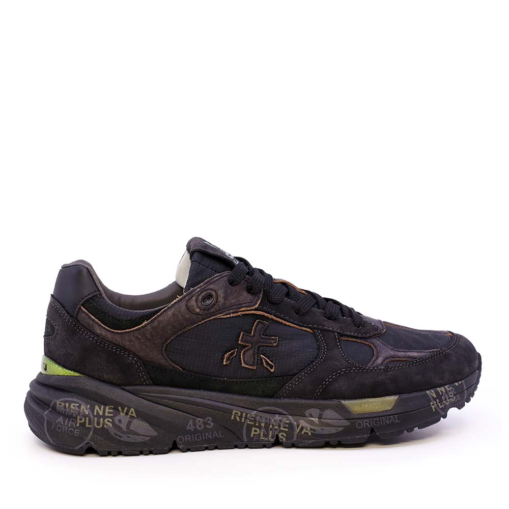 Adidasi barbati Premiata Mase negri din piele si textil 1692BP8424N