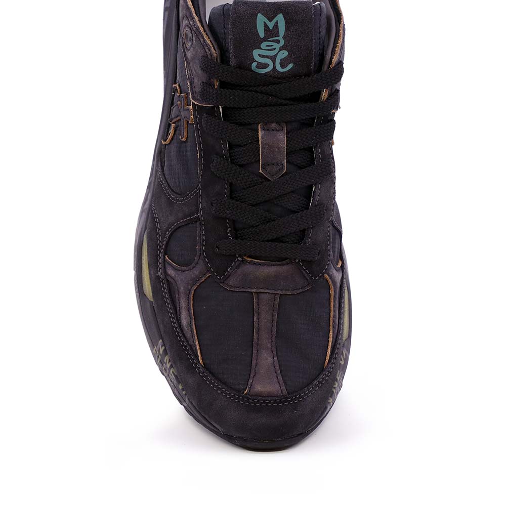 Sneakers bărbați Premiata Mase negri din piele și textil 1692BP8424N