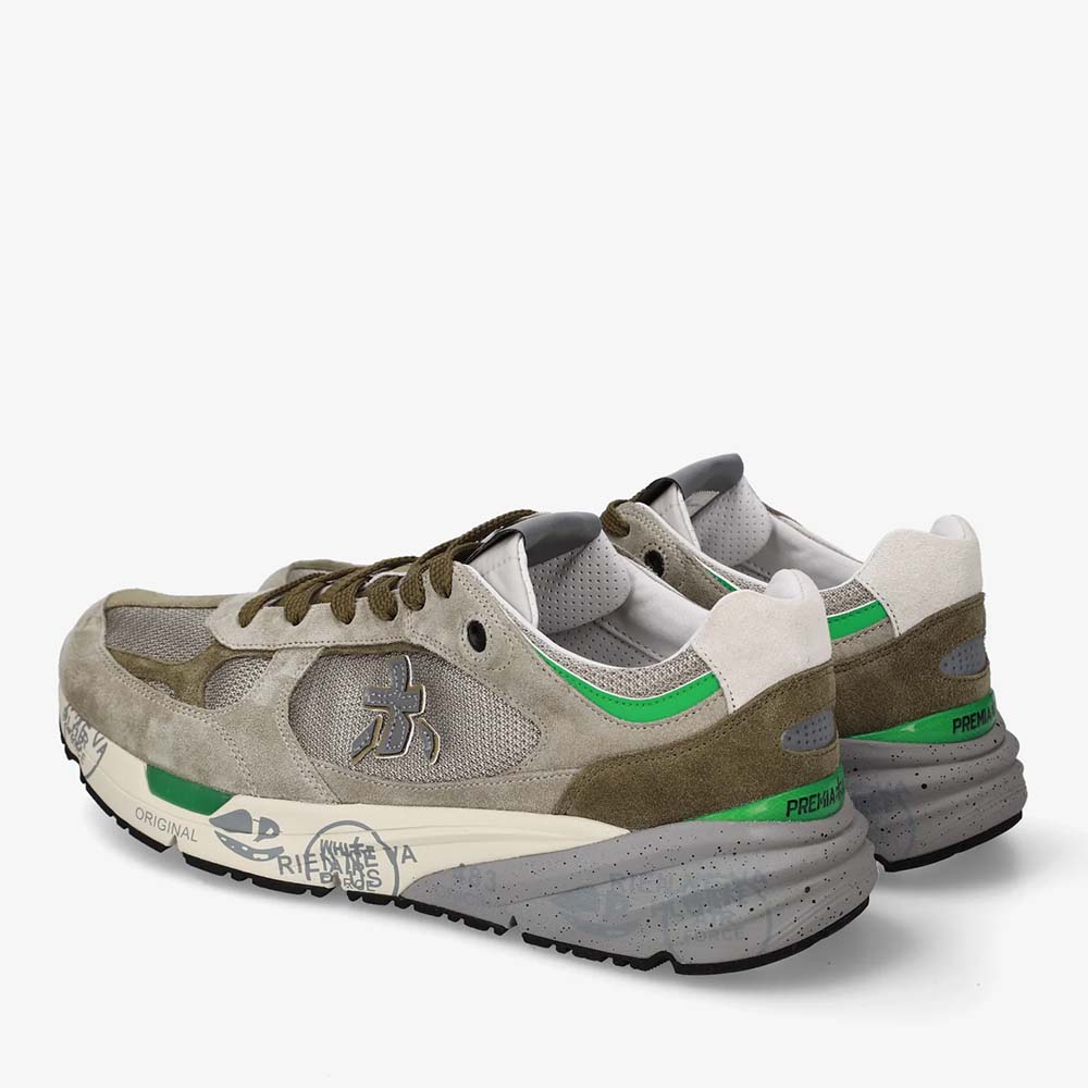 Sneakers bărbați Premiata Mase verzi din piele întoarsă și textil 1691BP8017V