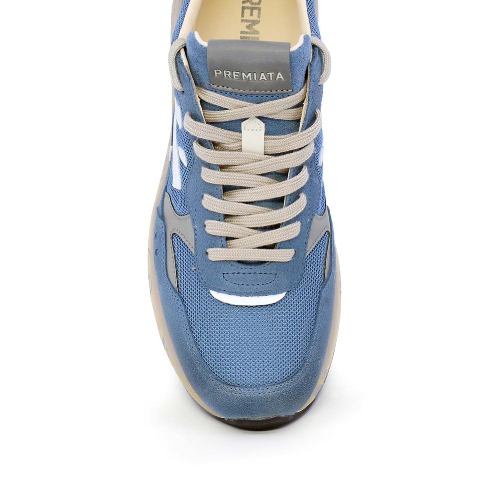 Sneakers bărbați Premiata Mick albaștri din piele întoarsă și textil 1691BP8120BL