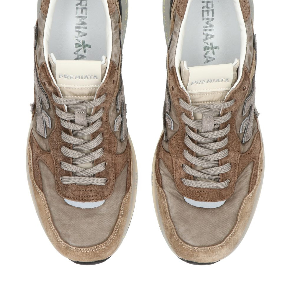 Sneakers bărbați Premiata Mick bej din piele și textil 1692BP8437BE
