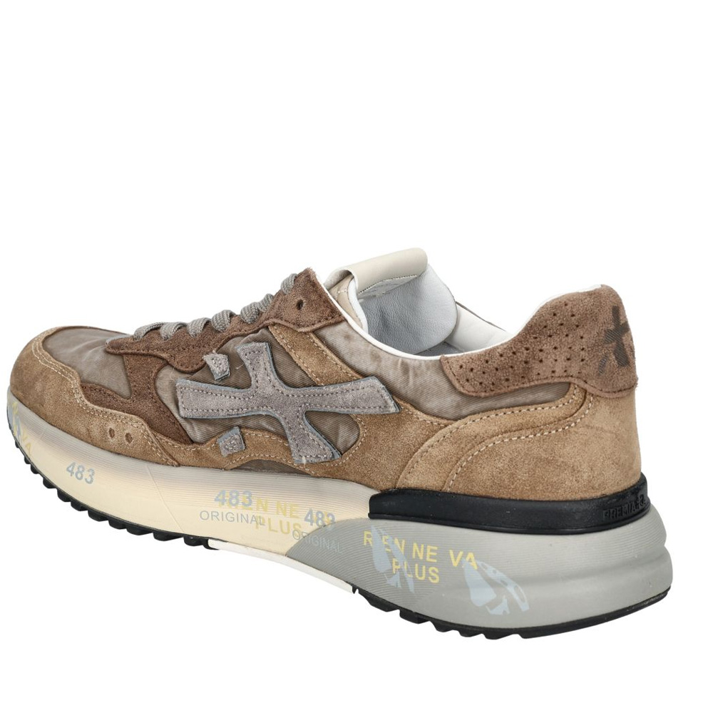 Sneakers bărbați Premiata Mick bej din piele și textil 1692BP8437BE