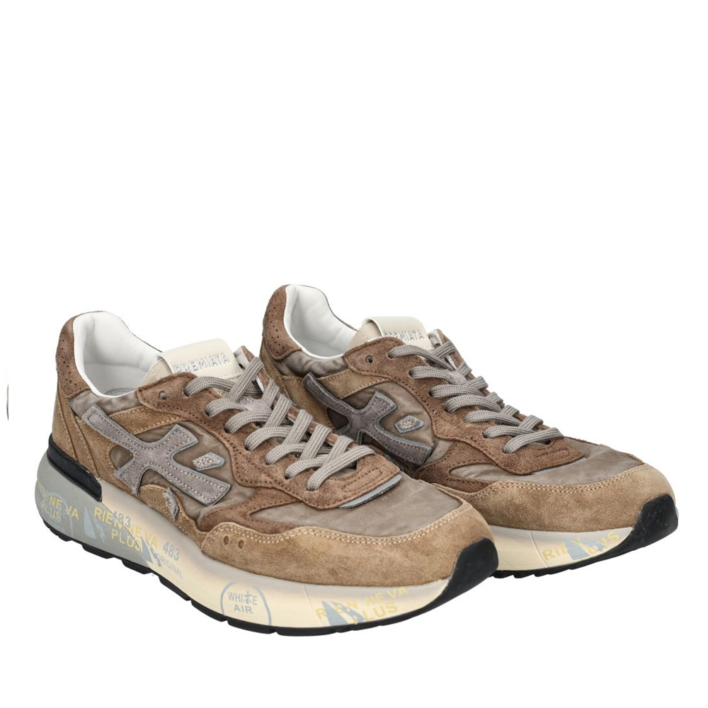Sneakers bărbați Premiata Mick bej din piele și textil 1692BP8437BE