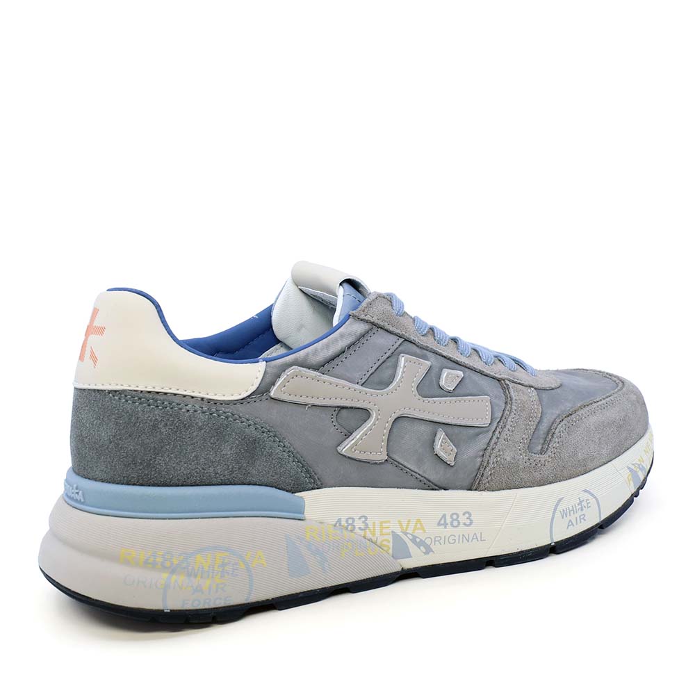 Sneakers bărbați Premiata Mick gri din piele întoarsă și textil 1691BP7247GR