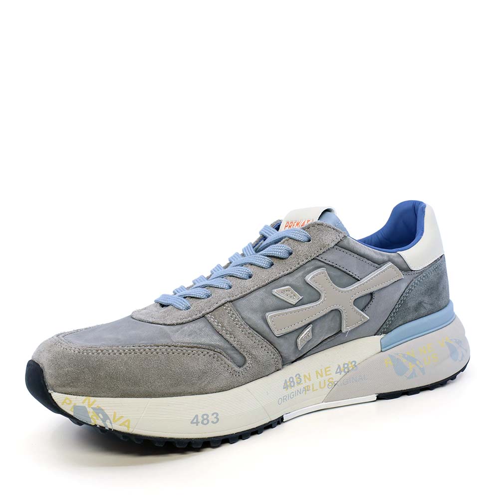 Sneakers bărbați Premiata Mick gri din piele întoarsă și textil 1691BP7247GR
