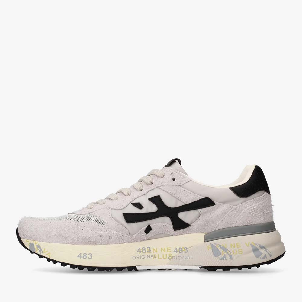 Sneakers bărbați Premiata Mick gri din piele întoarsă și textil 1691BP8236GR
