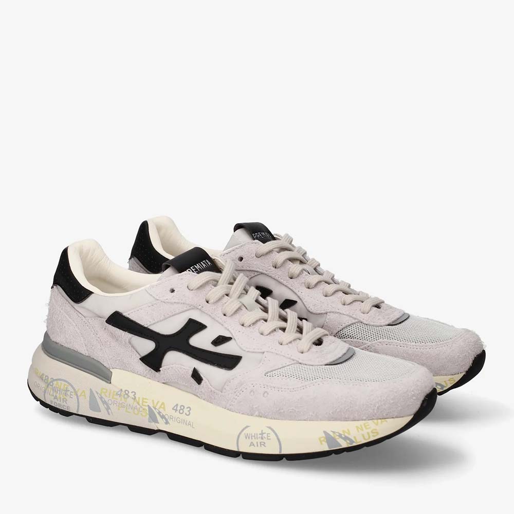 Sneakers bărbați Premiata Mick gri din piele întoarsă și textil 1691BP8236GR