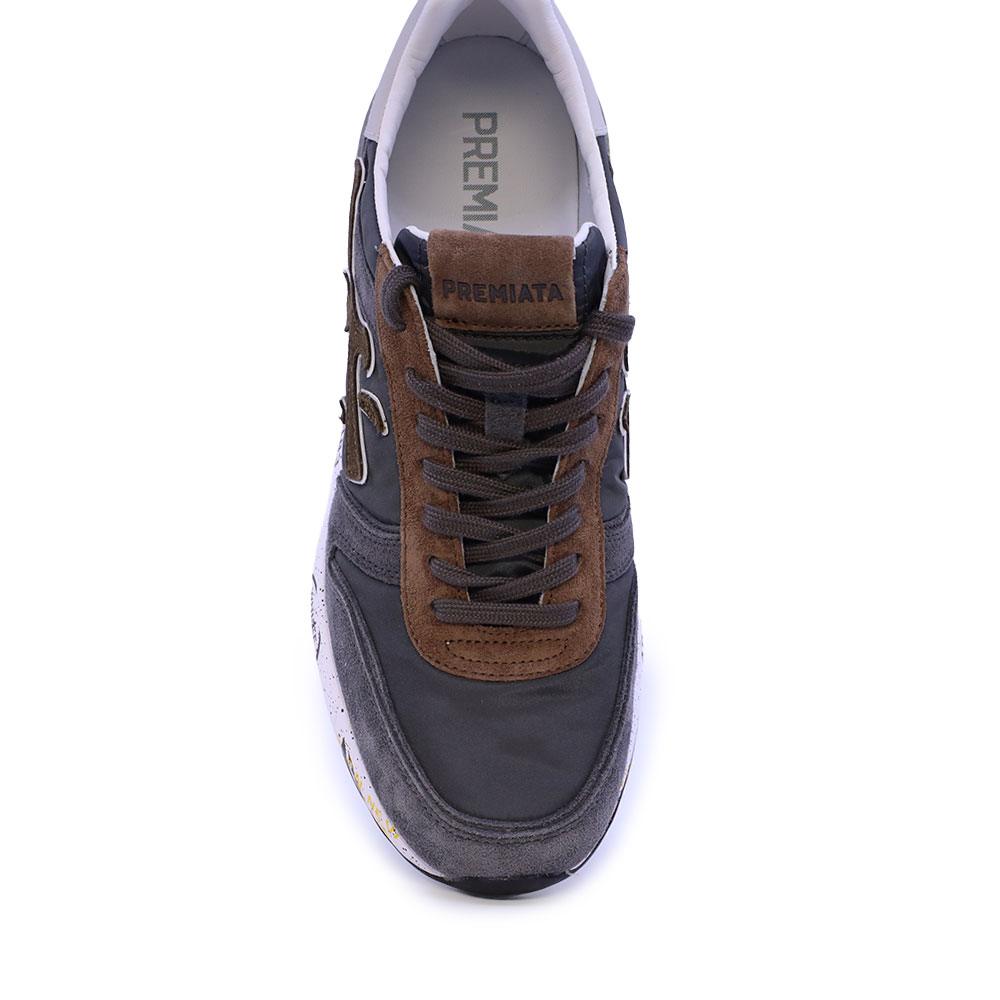 Sneakers bărbați Premiata Mick gri din piele și textil 1692BP8432GR