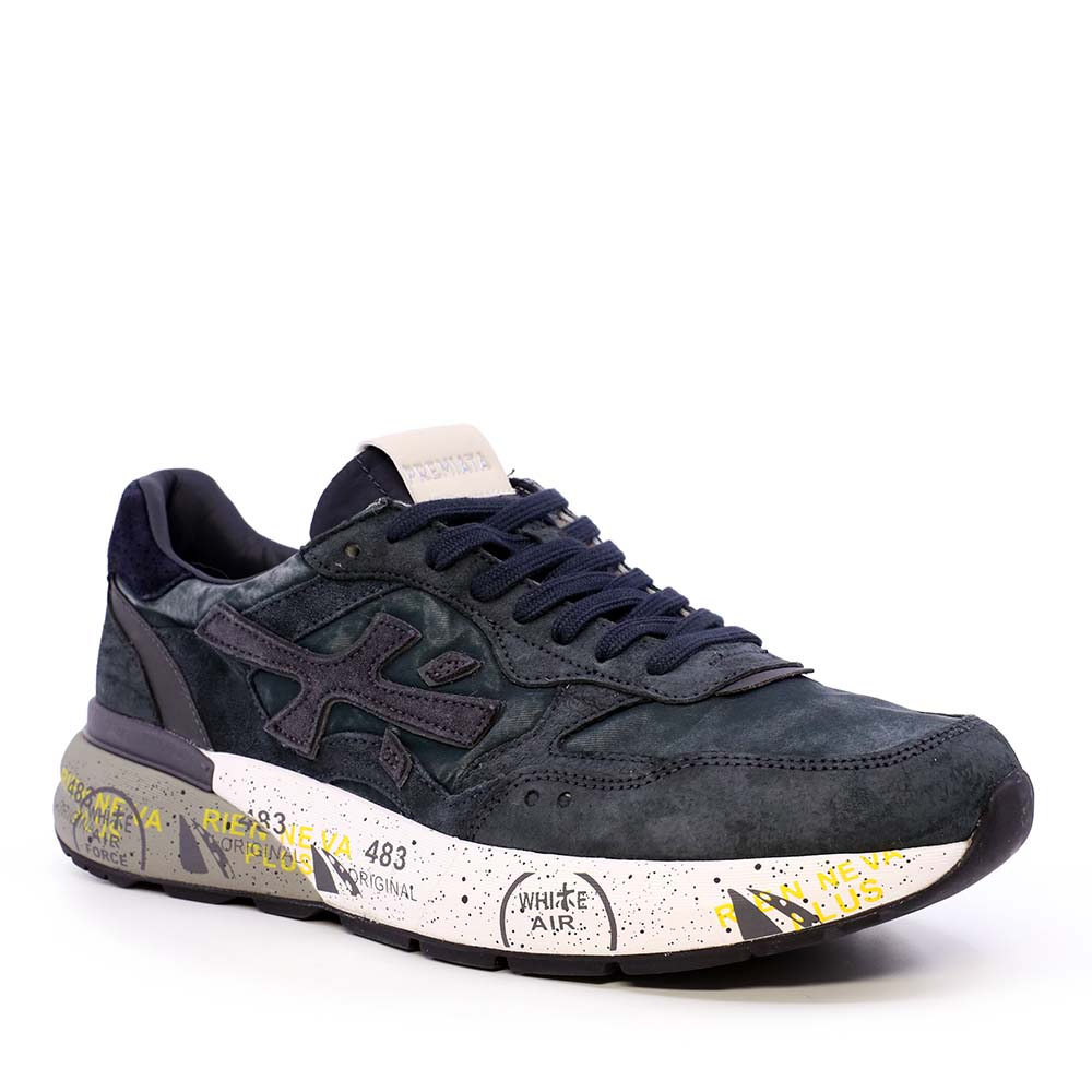 Sneakers bărbați Premiata Mick gri din piele și textil 1692BP8448GR — imaginea 2