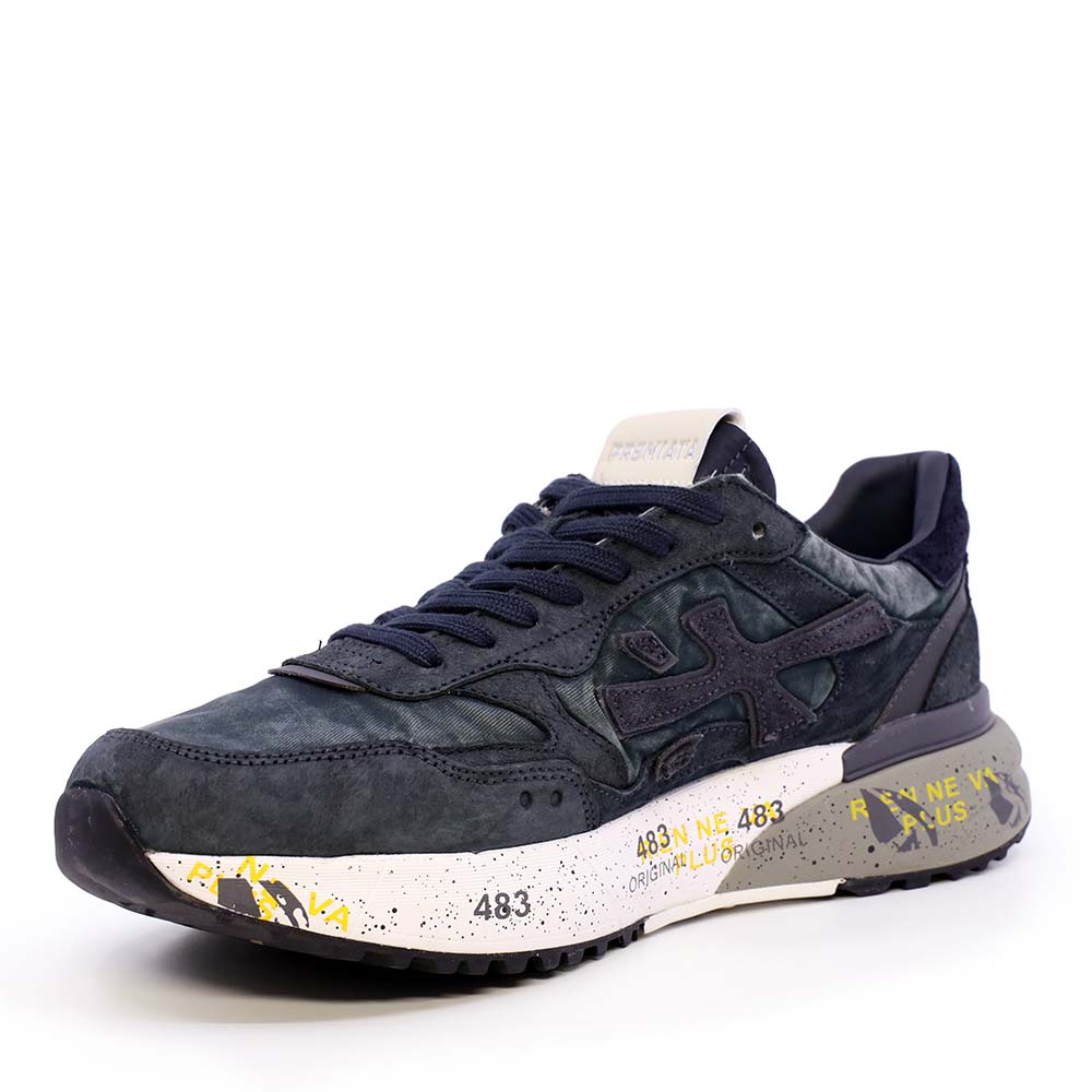 Sneakers bărbați Premiata Mick gri din piele și textil 1692BP8448GR