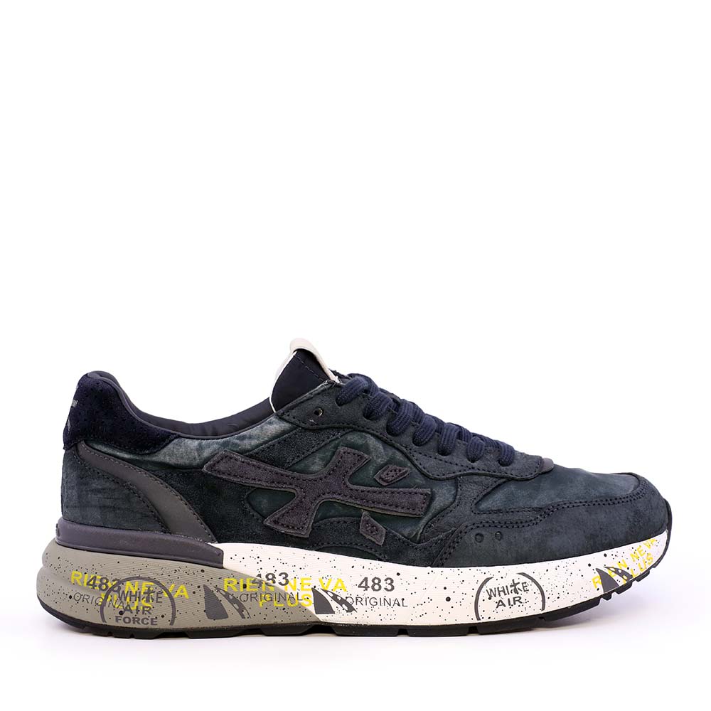 Adidasi barbati Premiata Mick gri din piele si textil 1692BP8448GR