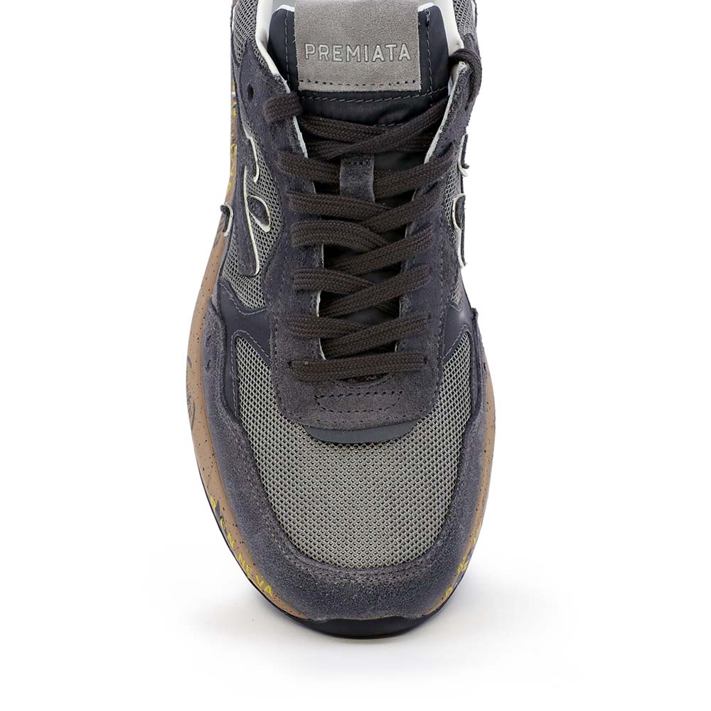 Sneakers bărbați Premiata Mick gri din piele și textil 1692BP8451GR