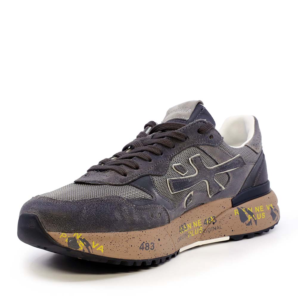 Sneakers bărbați Premiata Mick gri din piele și textil 1692BP8451GR