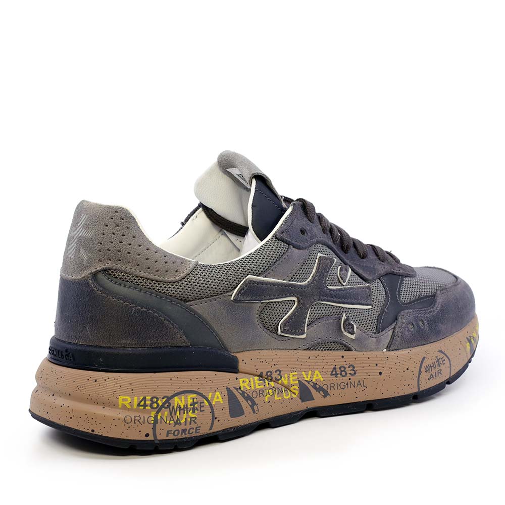 Sneakers bărbați Premiata Mick gri din piele și textil 1692BP8451GR