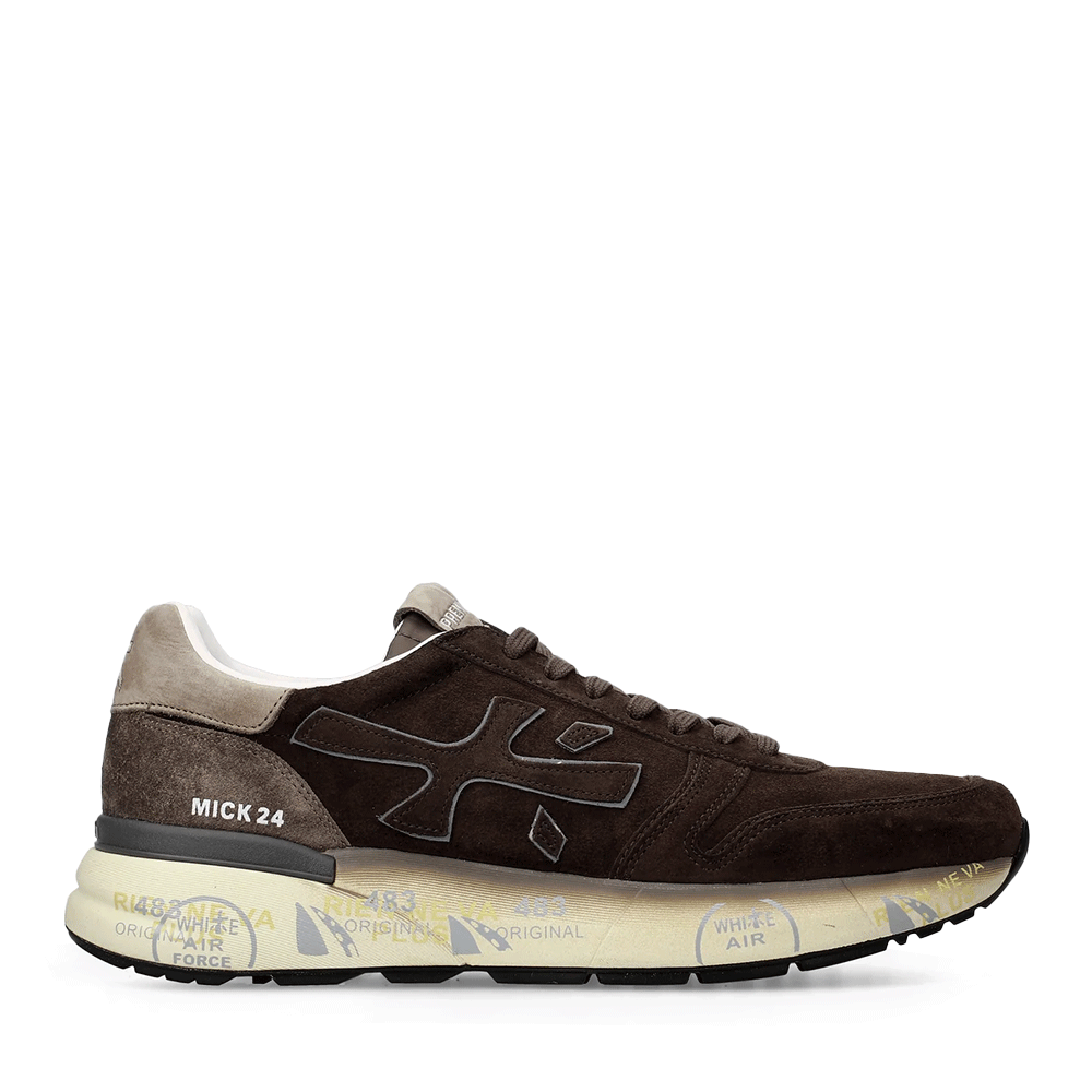 Adidasi barbati Premiata Mick maro din piele intoarsa 1690BP7898M