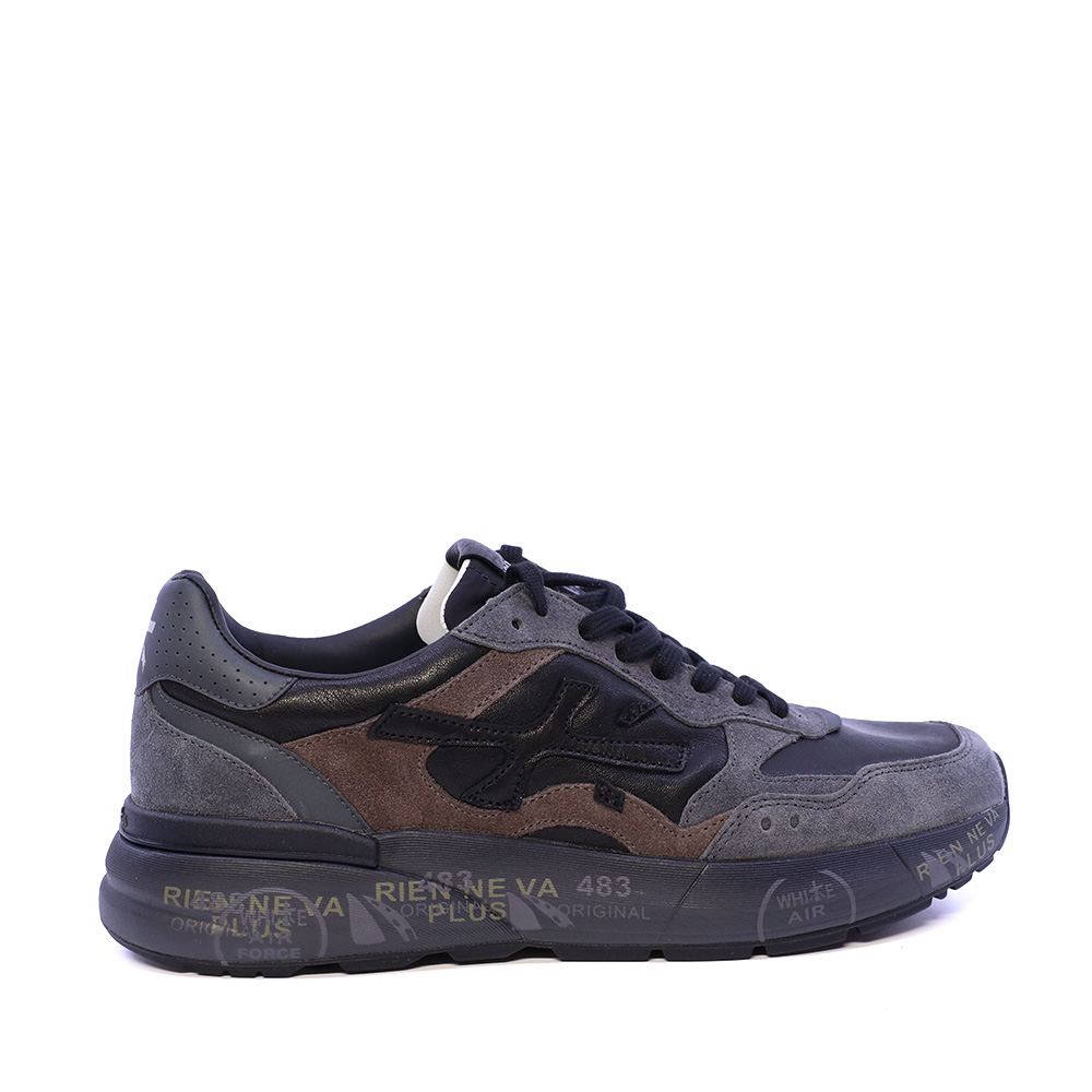 Adidasi barbati Premiata Mick negri din piele 1692BP8452N