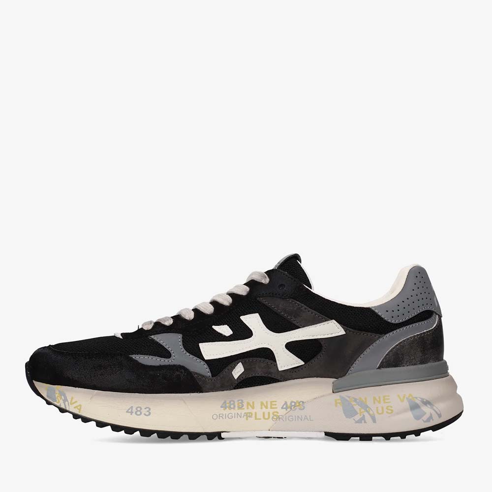 Sneakers bărbați Premiata Mick negri din piele întoarsă și textil 1691BP8119N