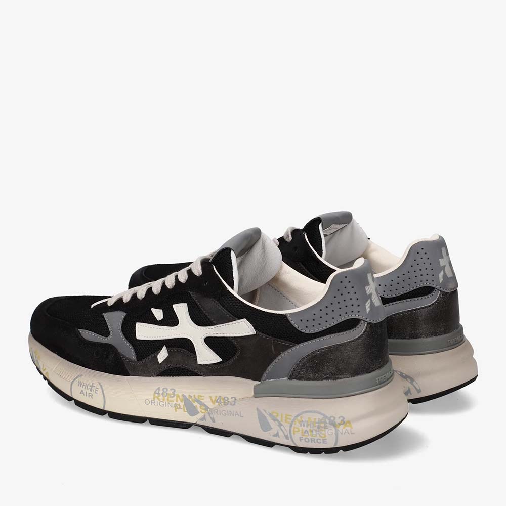 Sneakers bărbați Premiata Mick negri din piele întoarsă și textil 1691BP8119N