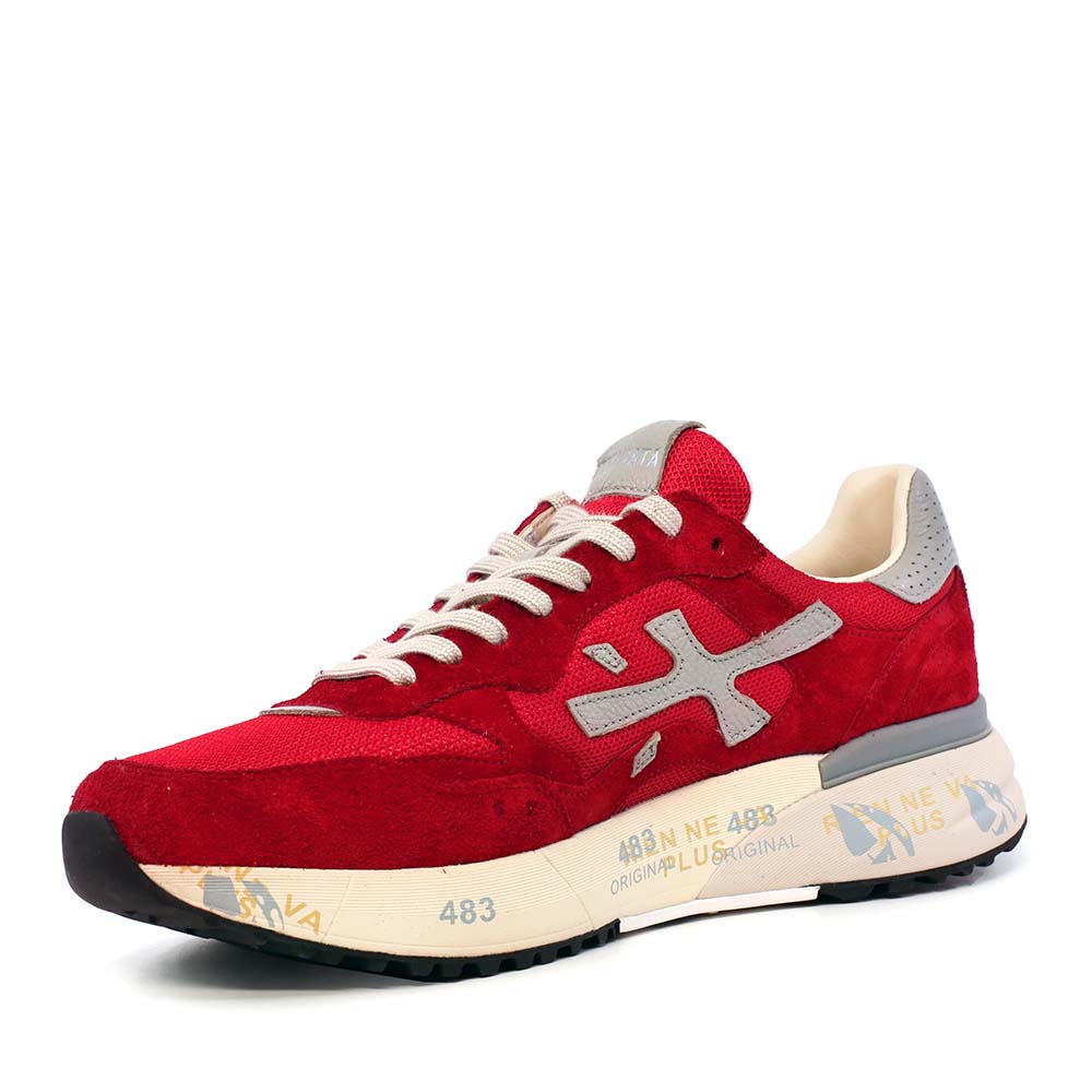 Sneakers bărbați Premiata Mick roșii din piele întoarsă și textil 1691BP8270R