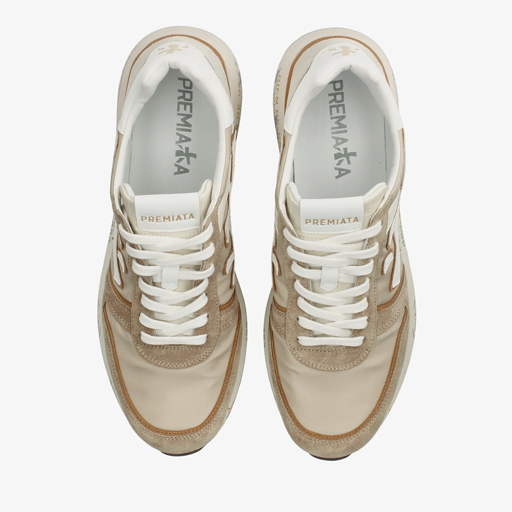 Sneakers bărbați Premiata Mick taupe din piele întoarsă și textil 1699bp7213vta