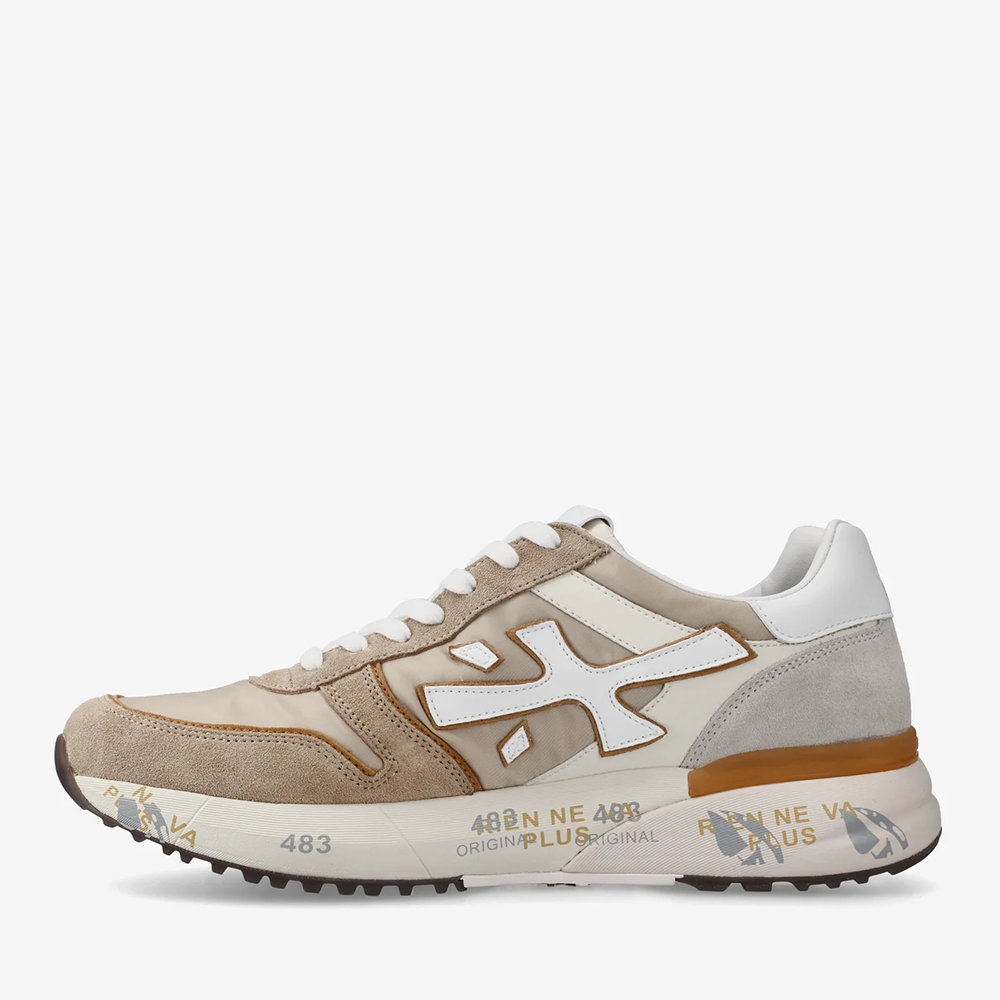 Sneakers bărbați Premiata Mick taupe din piele întoarsă și textil 1699bp7213vta