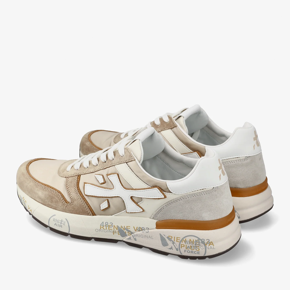 Sneakers bărbați Premiata Mick taupe din piele întoarsă și textil 1699bp7213vta