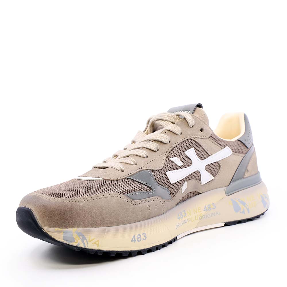 Sneakers bărbați Premiata Mick taupe din piele întoarsă și textil 1691BP8118TA