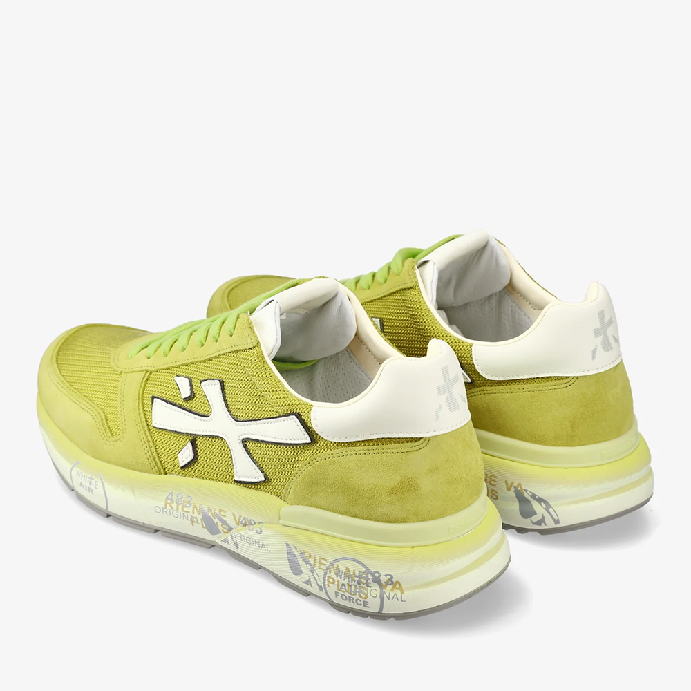 Sneakers bărbați Premiata Mick verde lime din piele întoarsă și textil 1699BP7248VV