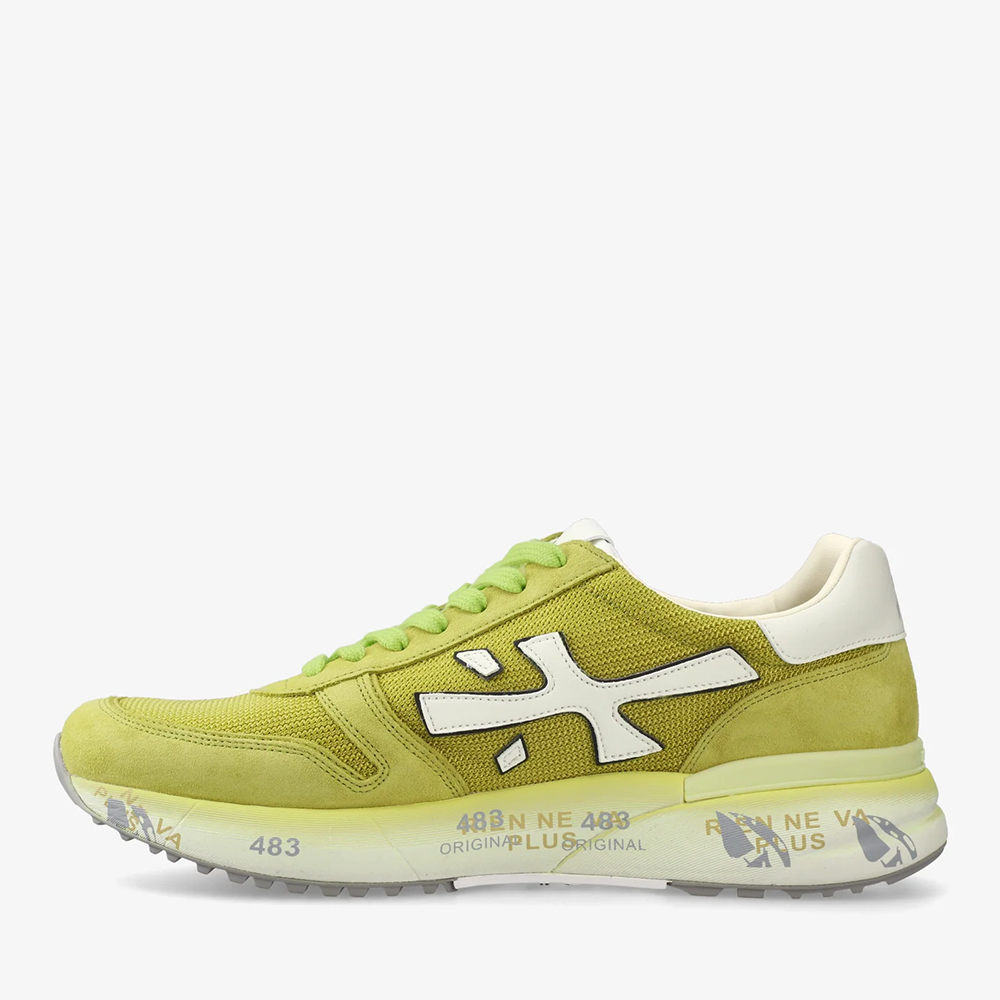 Sneakers bărbați Premiata Mick verde lime din piele întoarsă și textil 1699BP7248VV
