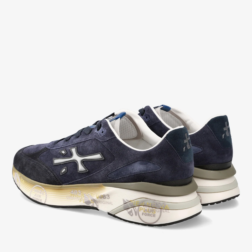 Sneakers bărbați Premiata Moe Run bleumarin din piele întoars 1692BP7776VBL