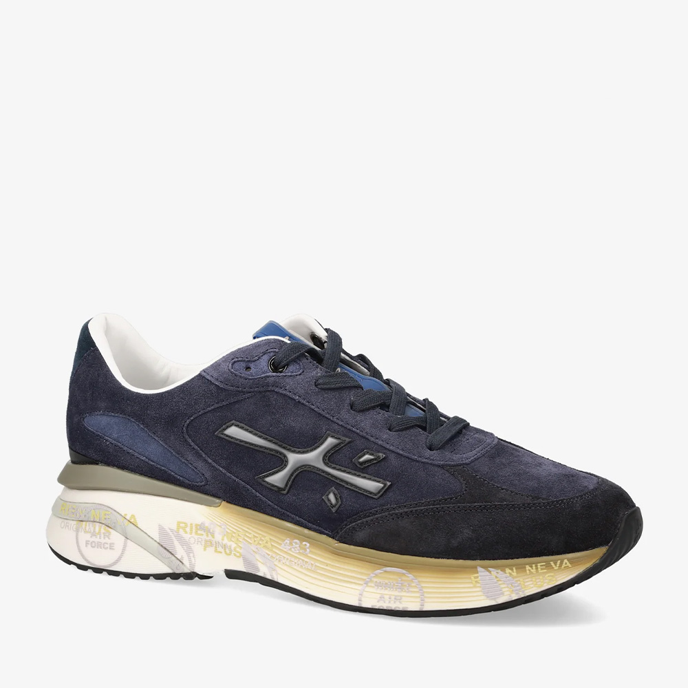 Sneakers bărbați Premiata Moe Run bleumarin din piele întoars 1692BP7776VBL