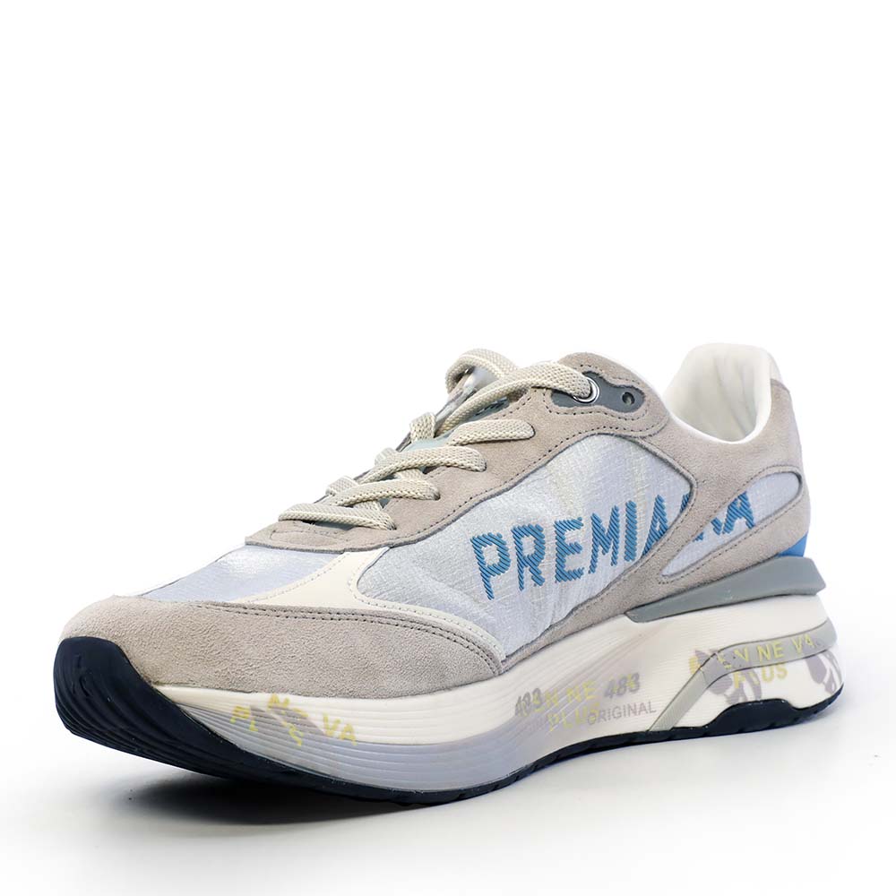 Sneakers bărbați Premiata Moe Run gri din piele întoarsă și textil 1691BP8079GR