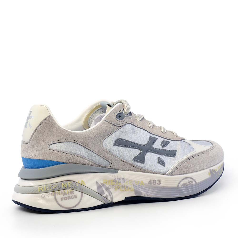 Sneakers bărbați Premiata Moe Run gri din piele întoarsă și textil 1691BP8079GR